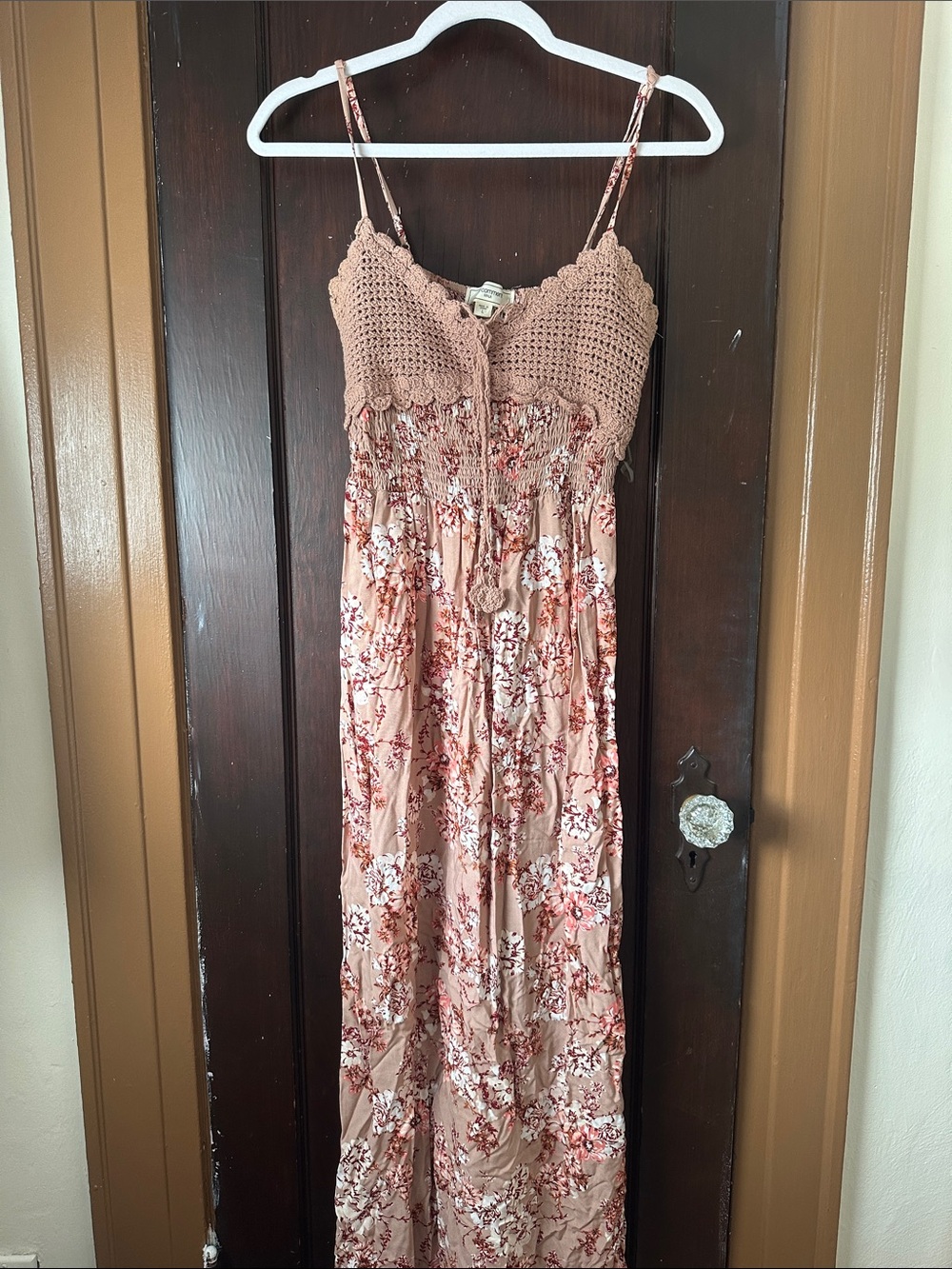 Peach Floral Maxi Dress